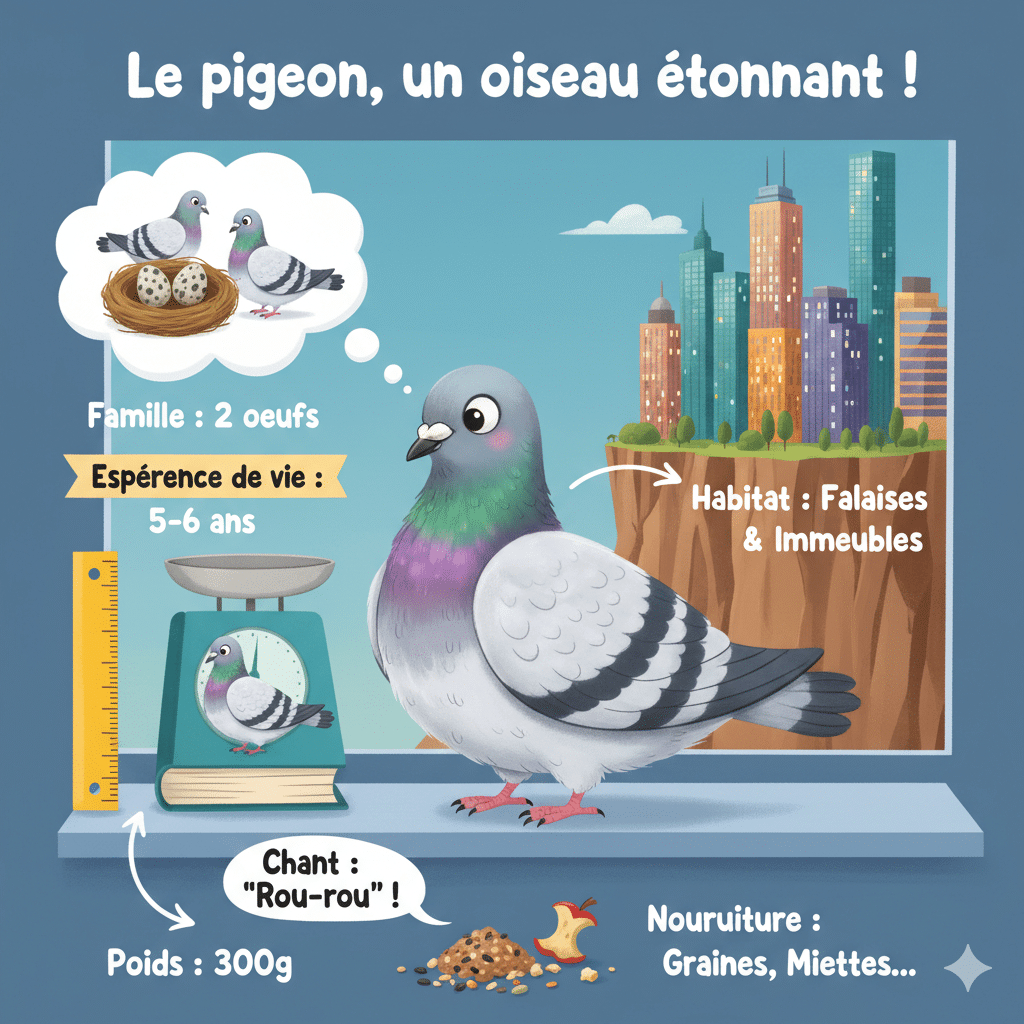 Caractéristiques du pigeon des villes
